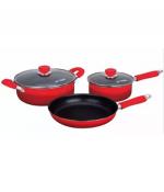 Bateria De Cocina 5pz Rojo Hudson Valley