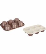 Molde Cerámica Antiadherente X6 Muffins Cupcakes