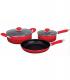 Bateria De Cocina 5pz Rojo Hudson Valley